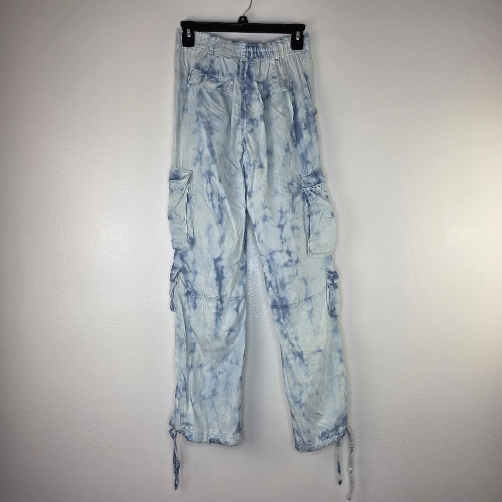 NWT The Nu Vintage Light Blue Tie Dye Cargo Pants Size Medium